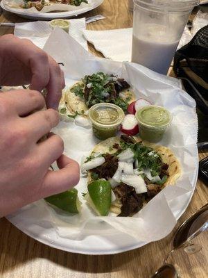 Carne asada taco plate