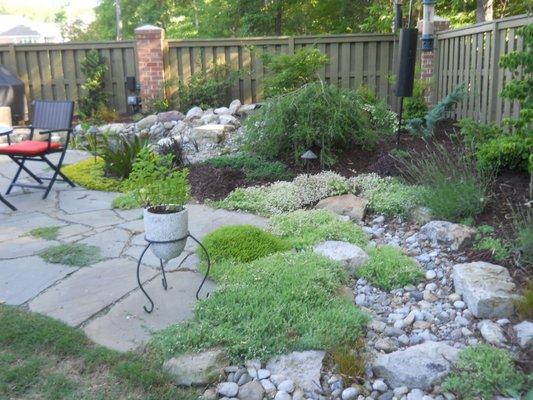 Dry-Stream Bed, Berm and Patio detail