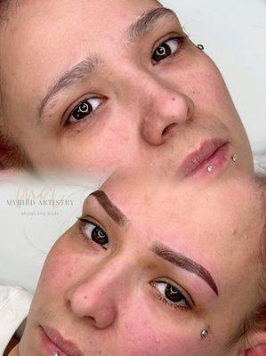 Ombre brow make up tattoo