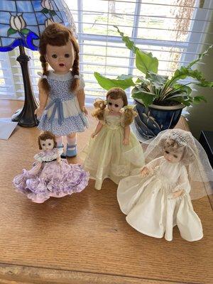 Dolls of mine that were rehabbed at The Doll Mercantile.