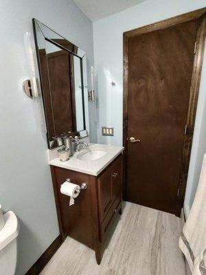 Completed bathroom remodel in Wallingford, Connecticut.