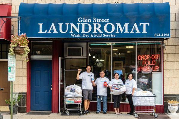 Glen Street Laundromat. Coin Operated Laundromat with Drop Off Wash Dry and Fold Laundry Service available.