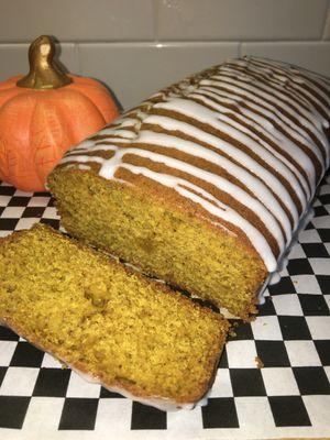 Pumpkin Bread with glaze.