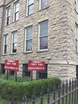 Look for the open sign in the window on the corner of 14th and Falls Street.