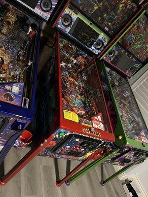 Powder coated pinball machines