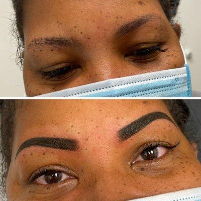 Brow tint and shaping