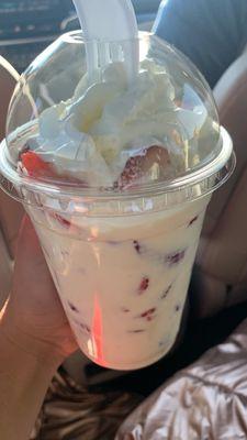 Fresas en crema