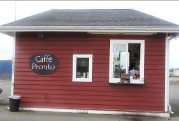 Small hidden coffee stand you can see from the intersection of busy 172nd and 67th ave