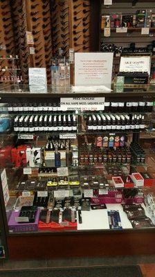 We offer tons of products in the vape category. We carry Quit That Grit e-liquid. As well as brand name vape kits and accessories.