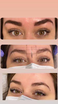 Tinted brows are very dark 1st day and then lighten up next day