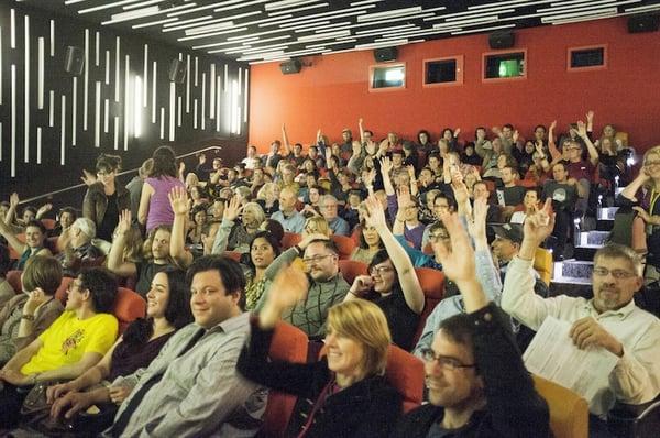 Festival audience at New People Cinema. Photo by Rafael Roy.