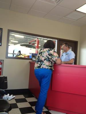 It's not even that busy and they haven't gotten my car in. This poor lady just walked in after me. If only she knew...