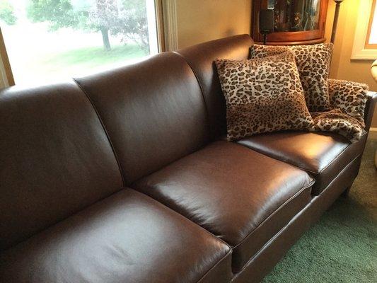 Leather couch purchased at Eddies Furniture