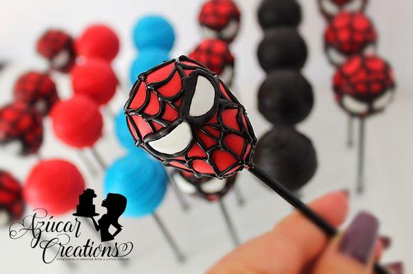 Spidey custom cake pops!