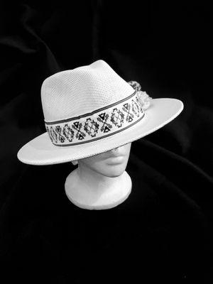 Fadora style womans white hat