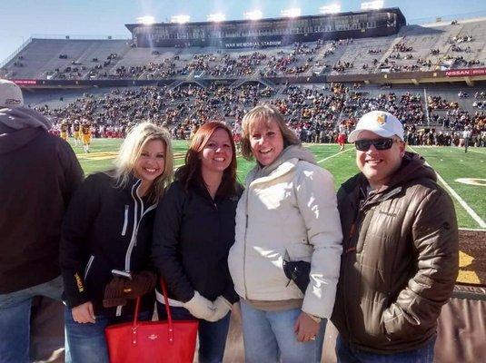 Celebrating on the Field.  Go POKES!