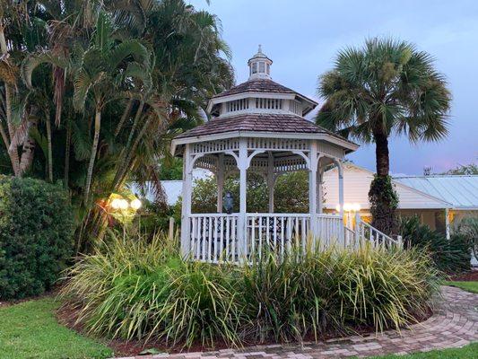 Gazebo in courtyard