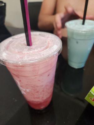 Redbull Sherbet Creamsicle (left) and Buddy's Berry Crunch (right).