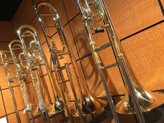 Yamaha trombones, Eastman trombones, and Shires trombones. Trigger F-Attachment Large Bore Trombones