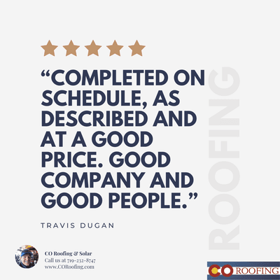 Our customers are everything to us. Thanks for the love Travis! #happycustomer #COroofing