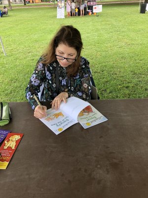 5/5/18. Saturday. First Annual Children's Book Festival presented on campus here by Shreve Memorial Library. Author Alyssa Satin Capucilli!