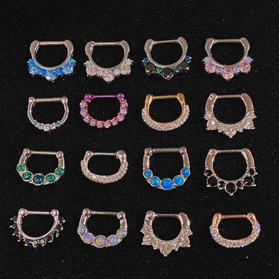 Assorted septum jewelry