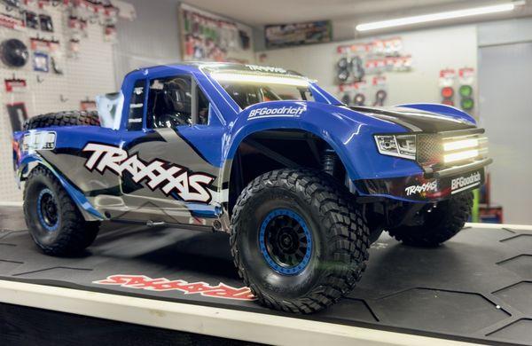 Traxxas dealership. UDR on display.