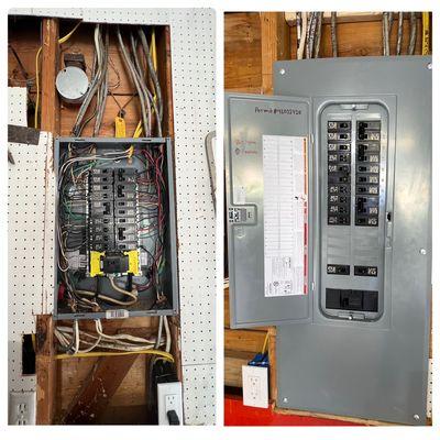 Panel change from 125A to 200A! Added breaker space for future electrical additions!