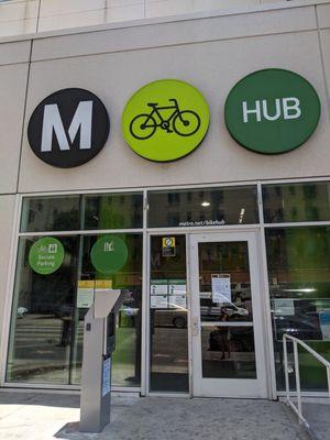 Secure bike parking at the Metro Station