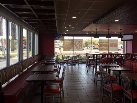 New open comfortable dining area with flatscreen televisions for your dining pleasure