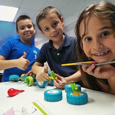 Summer Campers working on a project in Summer Camp.