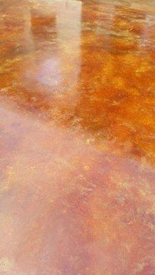 Acid stained patio in Gonzales LA