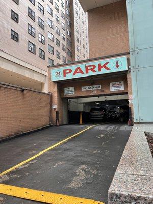 Entrance to the Hilary Gardens parking garage