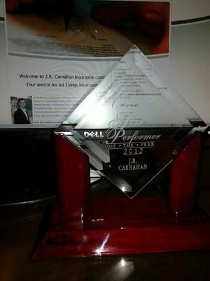 2012 Star Performer Award from Insurance One Agency LC