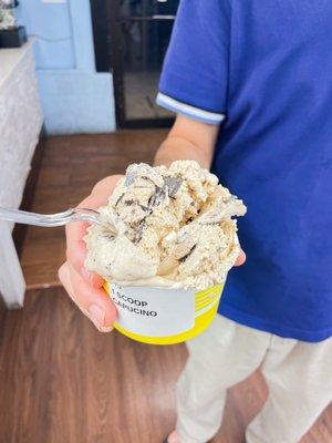 a LOT of cappuccino ice cream in one scoop