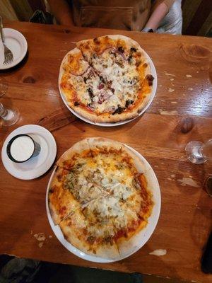 Two 3 topping Pizzas.