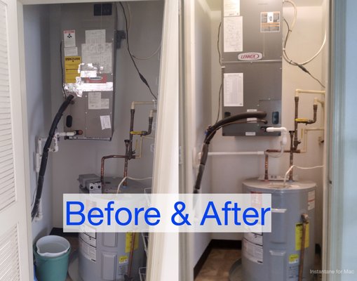 Before & After of a wall mounted Heat Pump