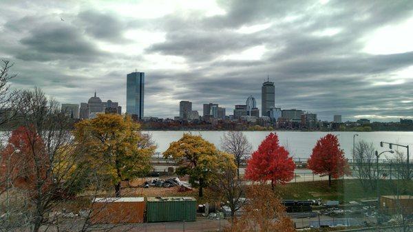 The view of the Charles River and Boston skyline