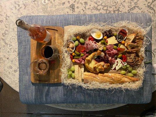 Charcuterie Box with Brie En Croute add-on.