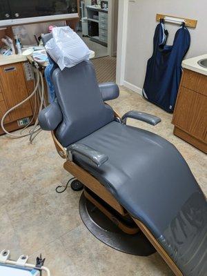 Dental chair at Saratoga Springs dentist Harrison Family Dentists