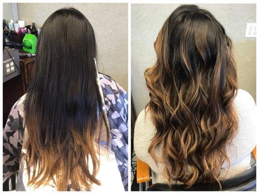 Before and after done by colorist Rebecca Martin.