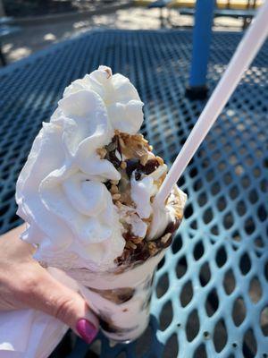 Peanut butter cup supreme custard sundae