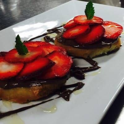 Nutella Fried Bao with strawberries