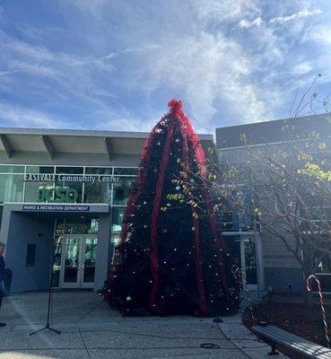 Beautiful Christmas Tree out front!