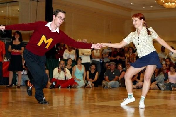 National Lindy Hop champions Marty Klempner and Valerie Salstrom.