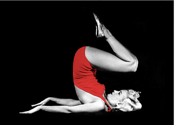 Marilyn Monroe in her yoga practice