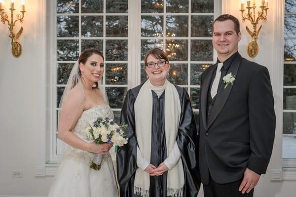 Rev. Anne at our Patrick Haley Mansion wedding 3/7/14.