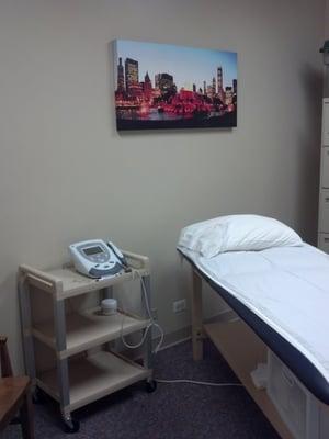 One of two private exam rooms