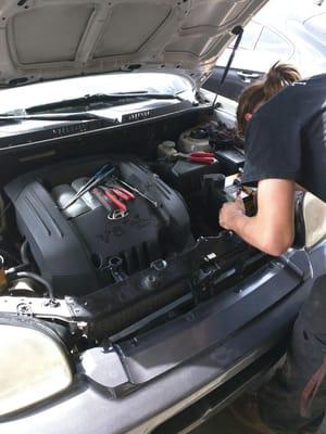 This Santa Fe is getting a brand new radiator