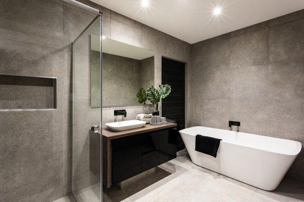 Bathroom remodel with a shower and bathtub